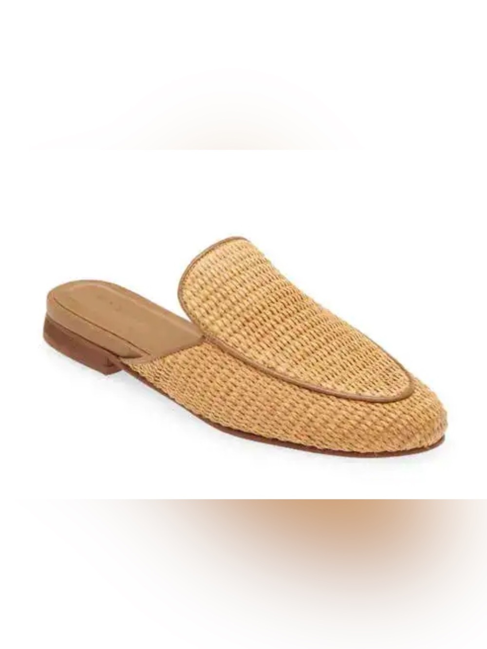KAANAS  Jaspe Basketweave Mule Caramel NWT